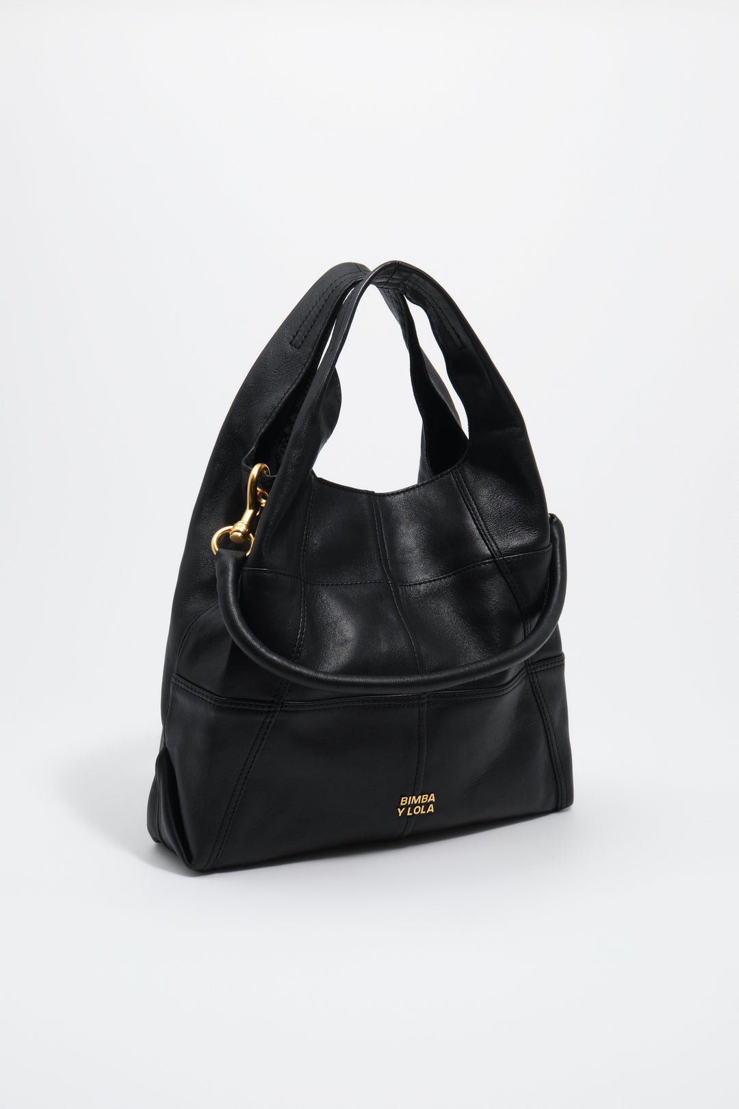 Medium black patchwork leather Paper bag