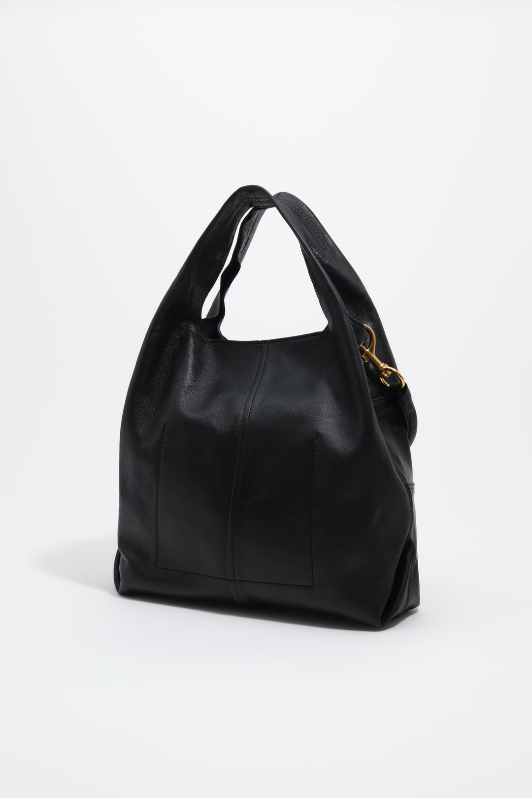 Medium black patchwork leather Paper bag