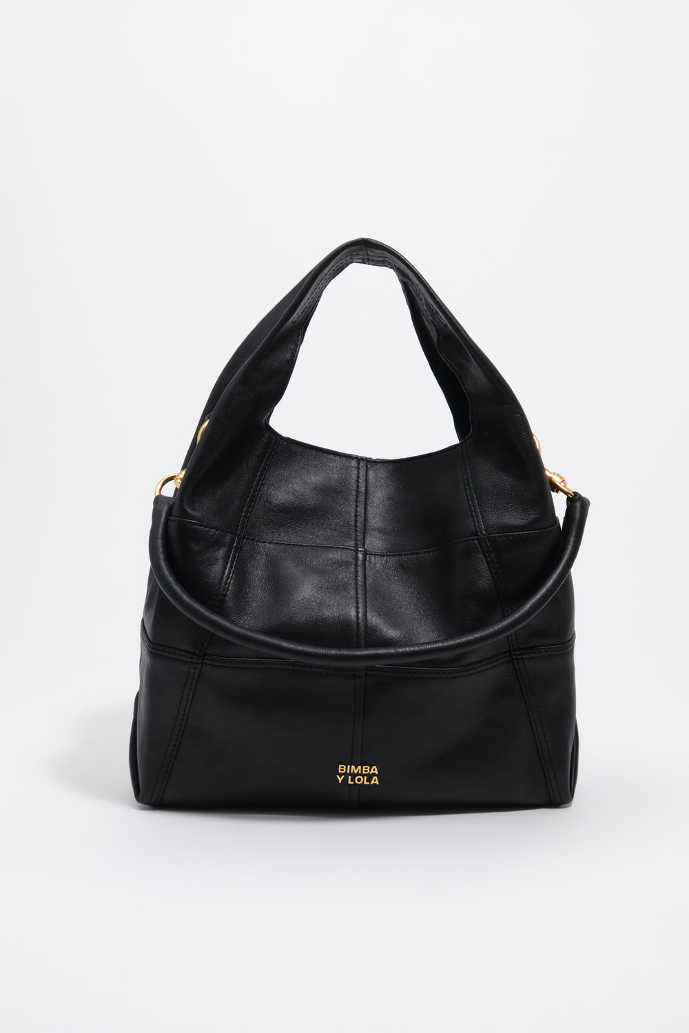 Medium black patchwork leather Paper bag