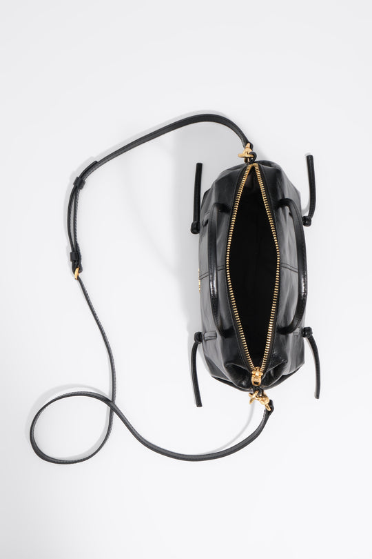 Mini black leather Lolita bag