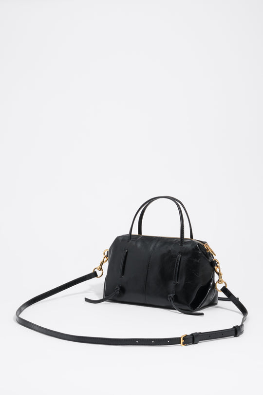 Mini black leather Lolita bag