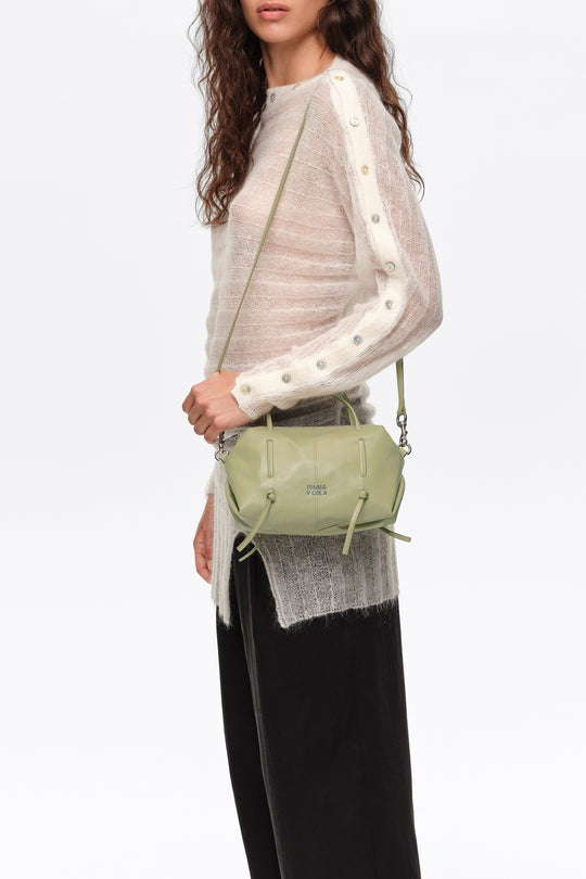 Mini pastel green leather Lolita bag