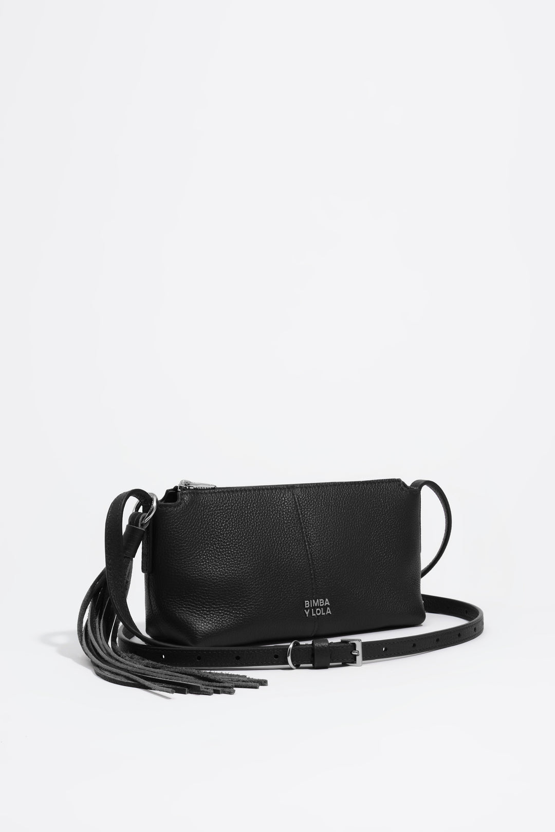 Black leather mini crossbody bag