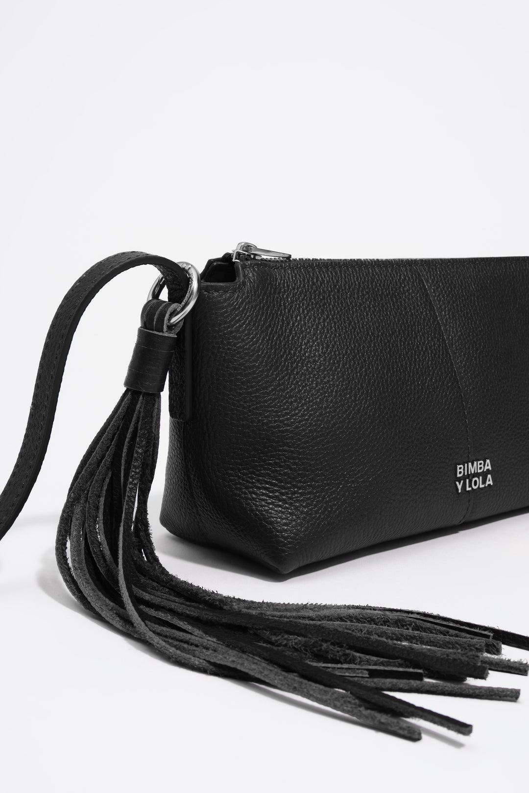 Black leather mini crossbody bag