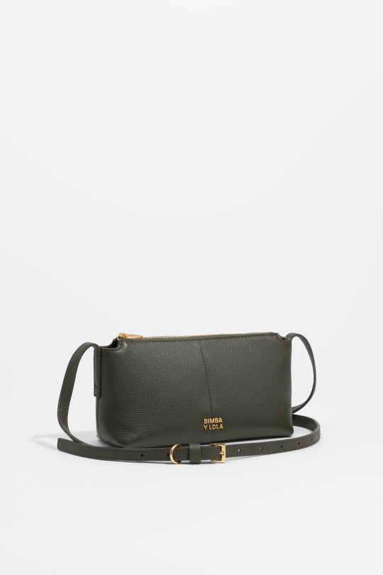 Dark green leather mini bag