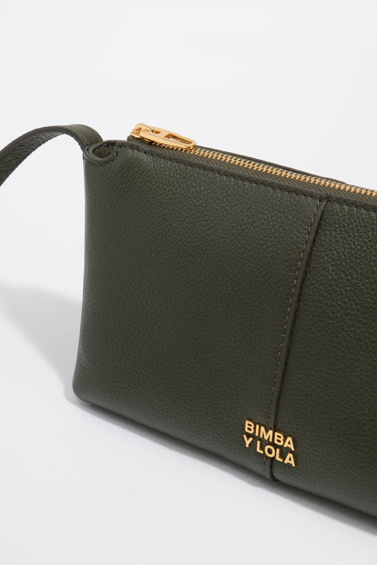 Dark green leather mini bag