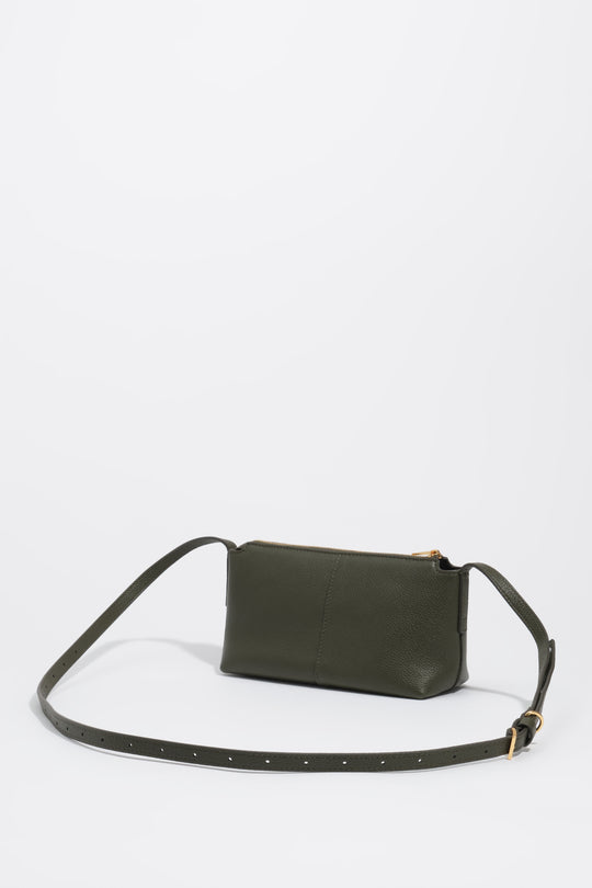 Dark green leather mini bag