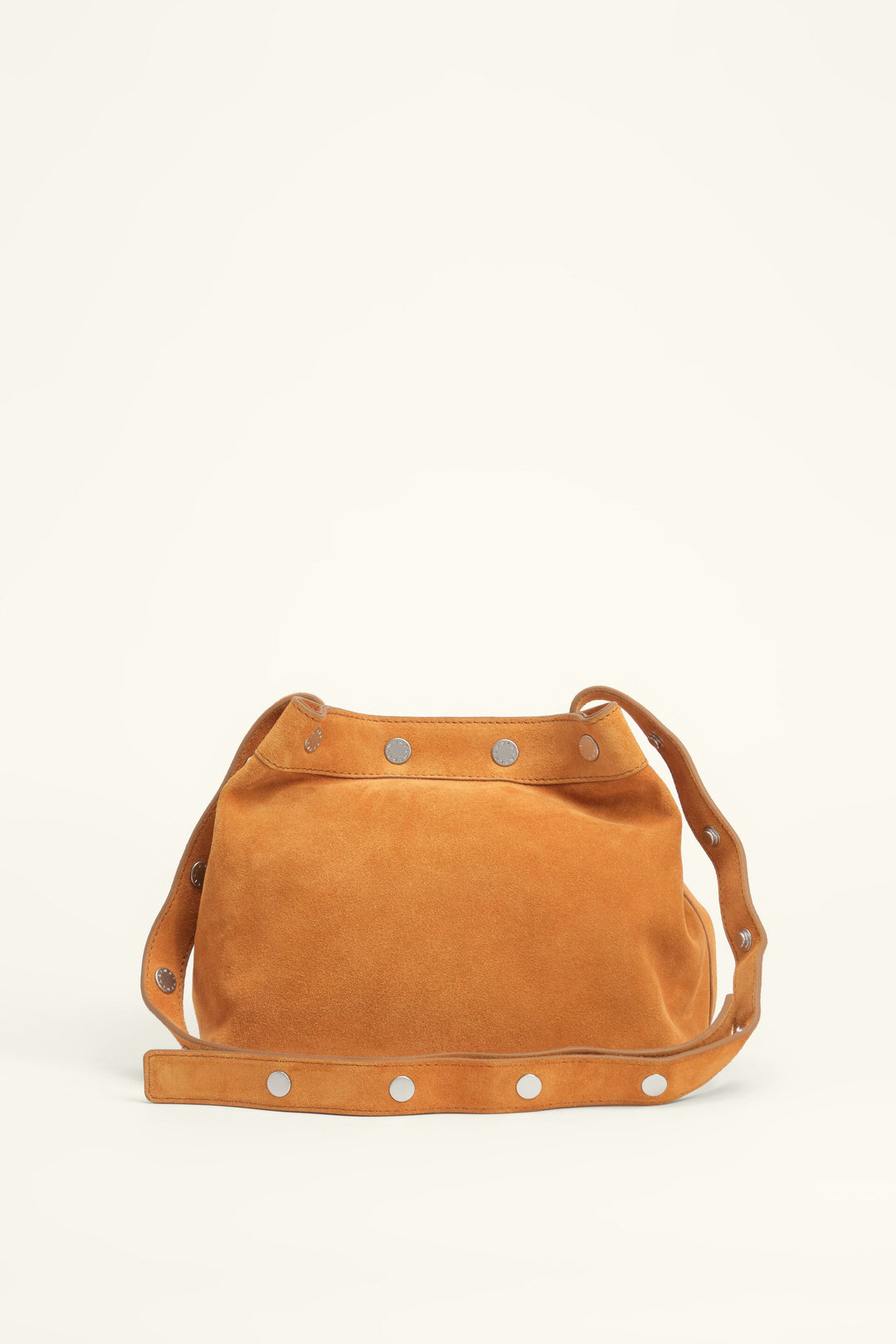 Medium amber suede snaps bag