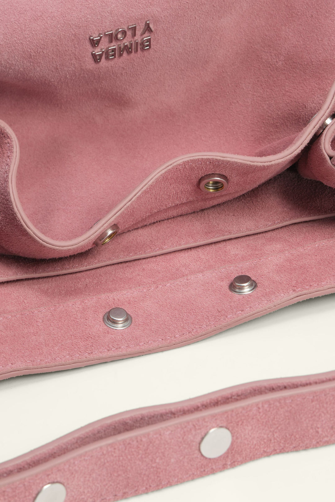 Medium pink suede snaps bag