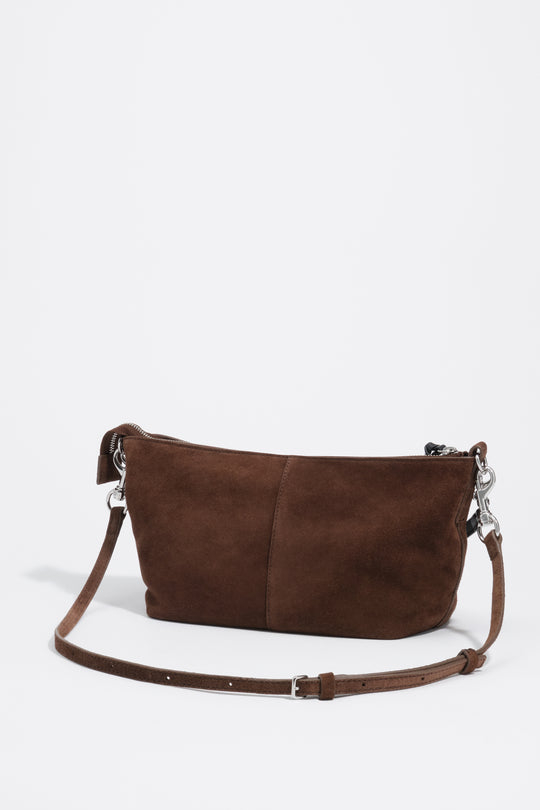 Medium coffee suede Madrid bag