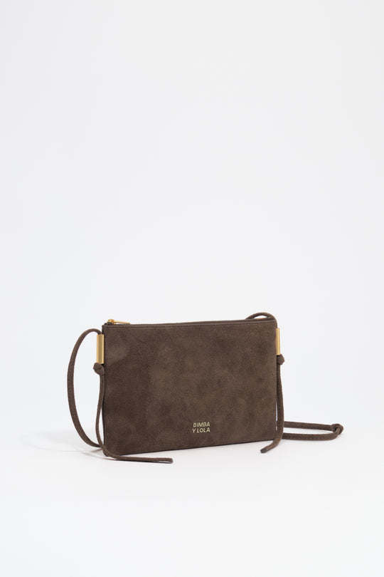 Small fango suede clutch bag