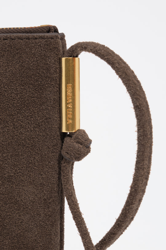 Small fango suede clutch bag