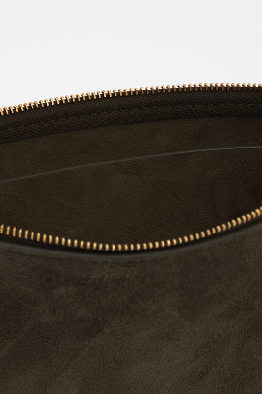 Small fango suede clutch bag