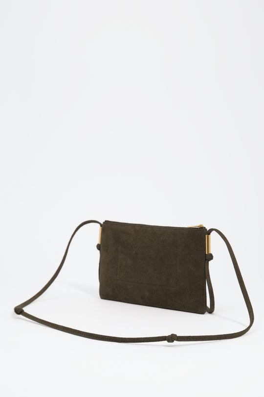 Small fango suede clutch bag