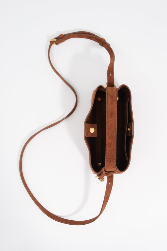 Chestnut leather Chihuahua mini slouch bag