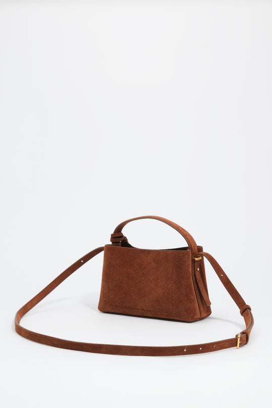 Chestnut leather Chihuahua mini slouch bag