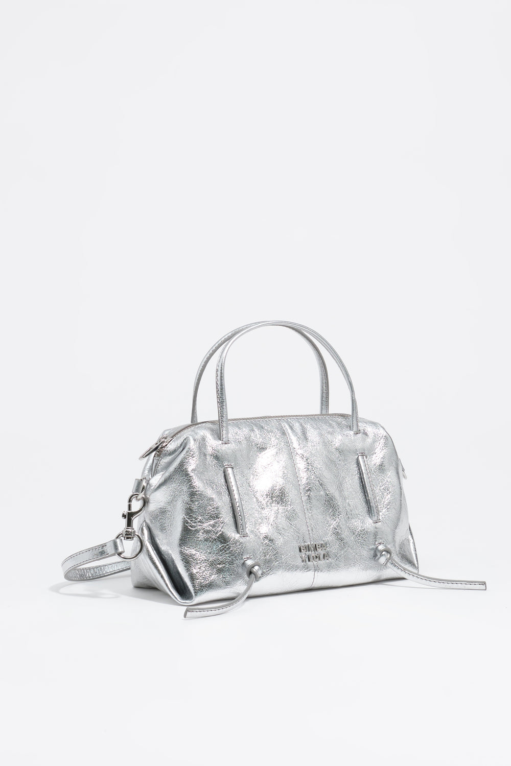 Mini silver leather Lolita bag