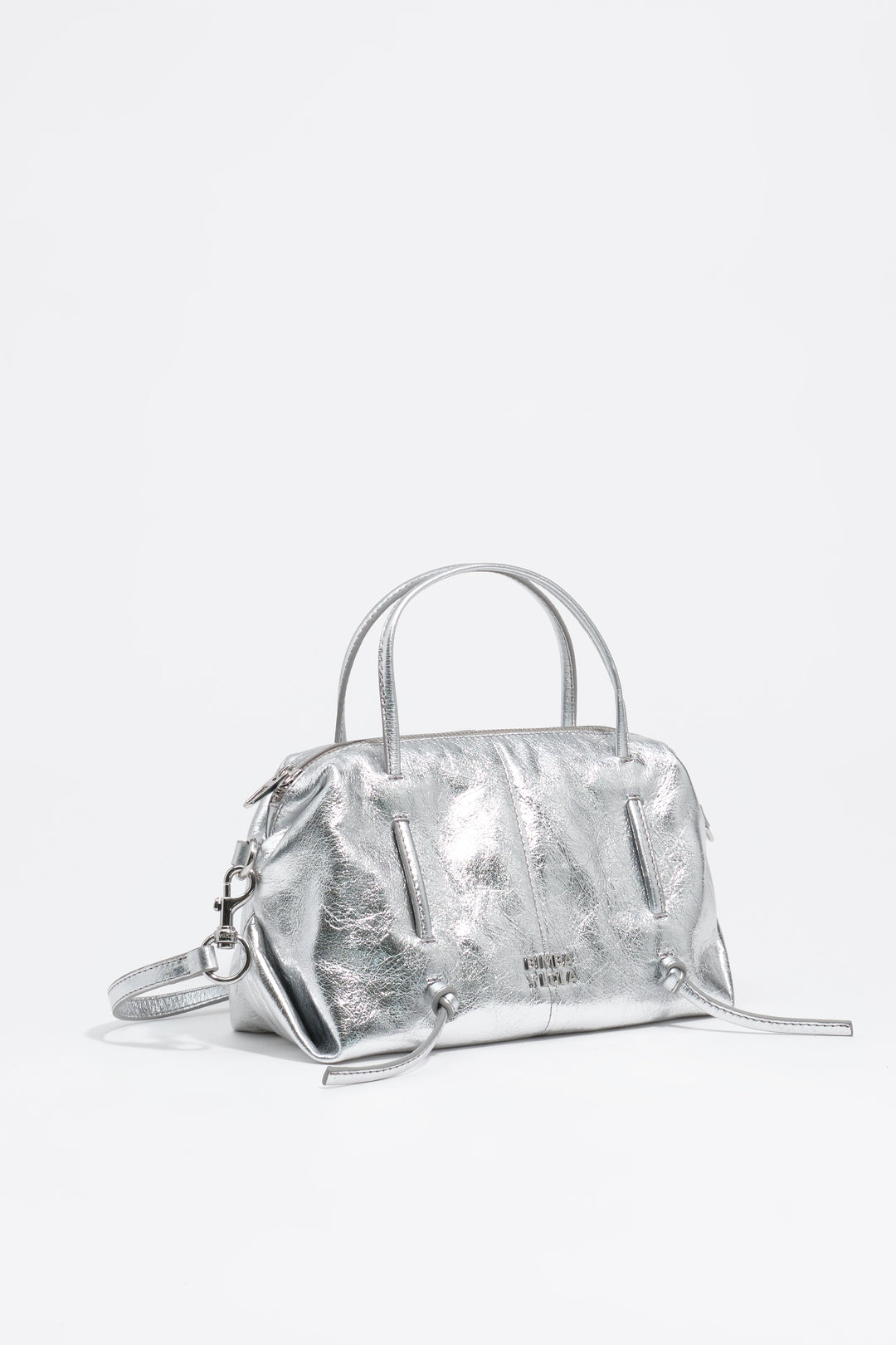 Mini silver leather Lolita bag