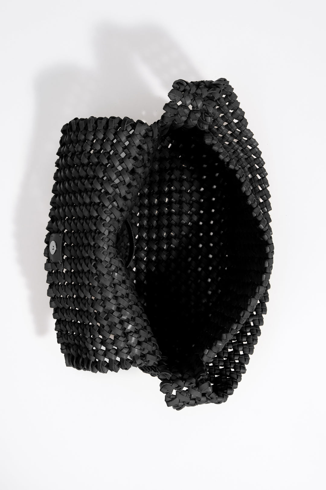 Medium black plaited leather Hobo bag