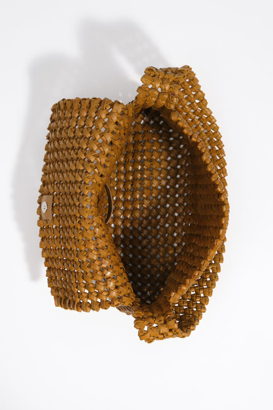 Medium lime plaited leather hobo bag