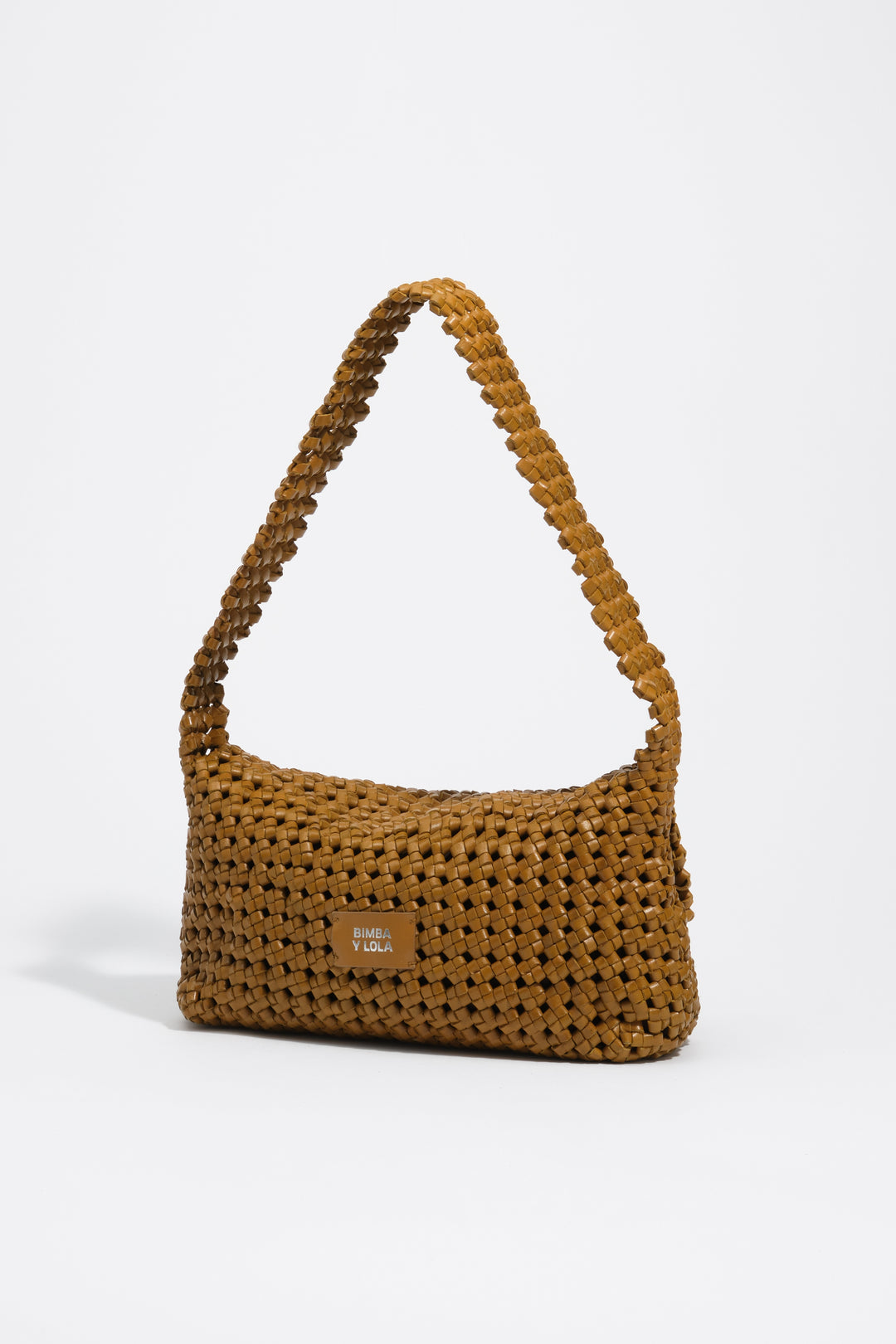 Medium lime plaited leather hobo bag