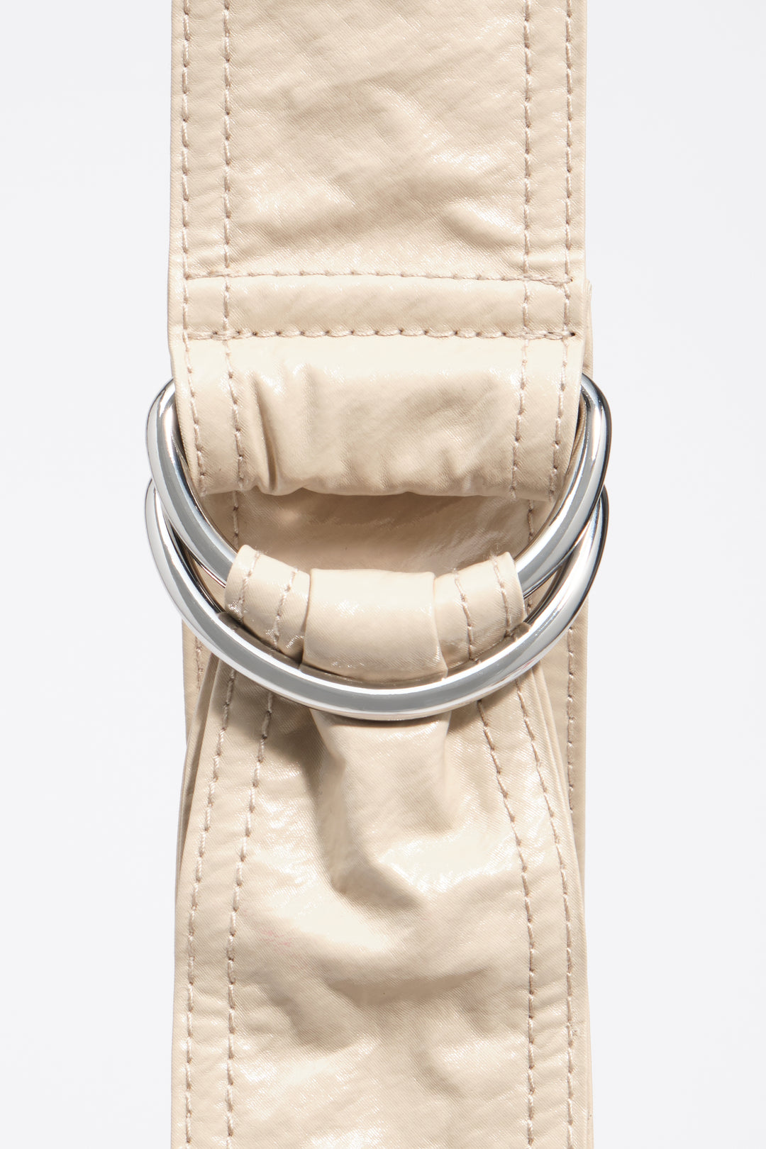 Medium shiny greige Moon bag