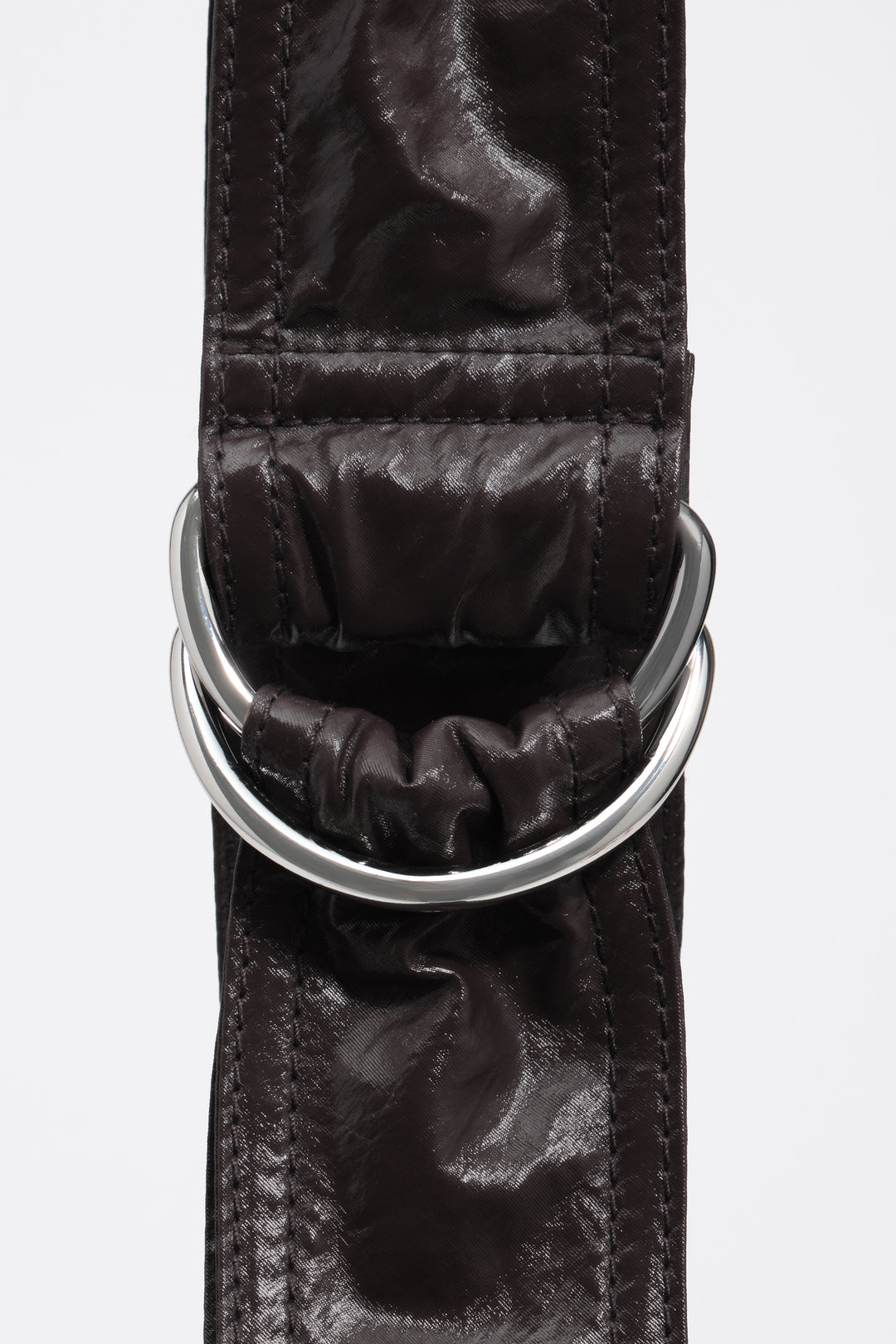 Medium shiny eggplant Moon bag