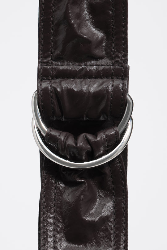 Medium shiny eggplant Moon bag