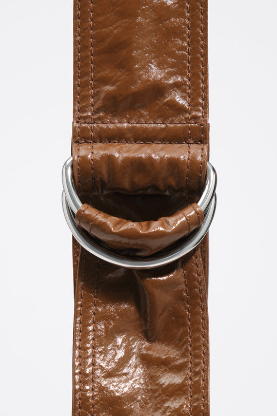 Medium shiny toffee Moon bag