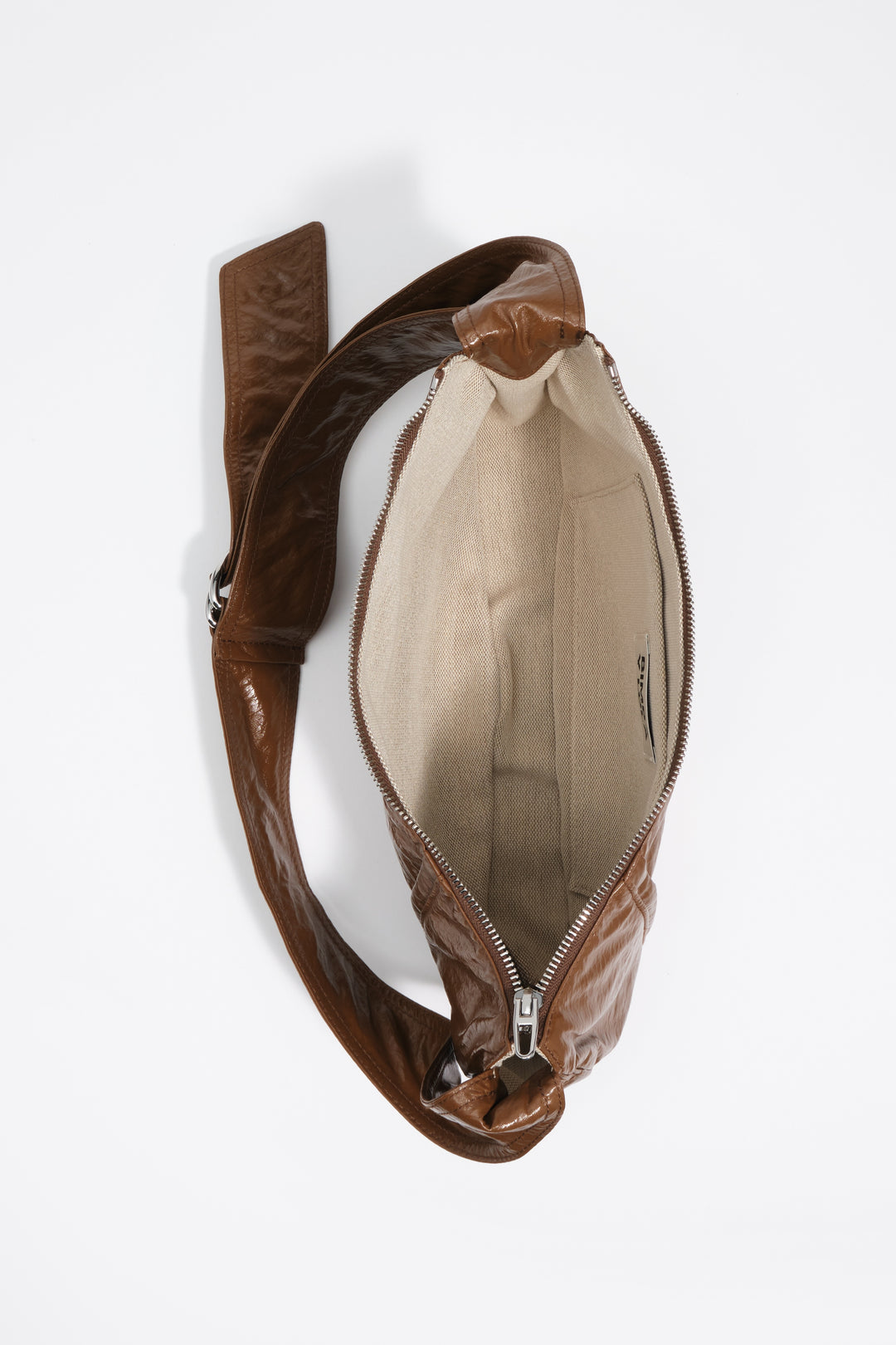 Medium shiny toffee Moon bag