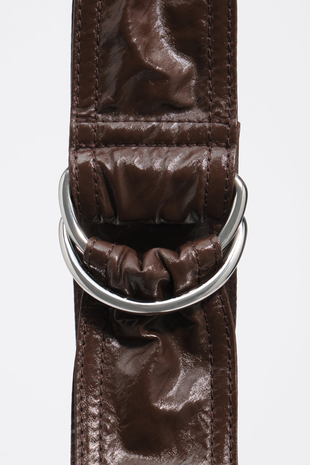 Medium shiny chocolate Moon bag