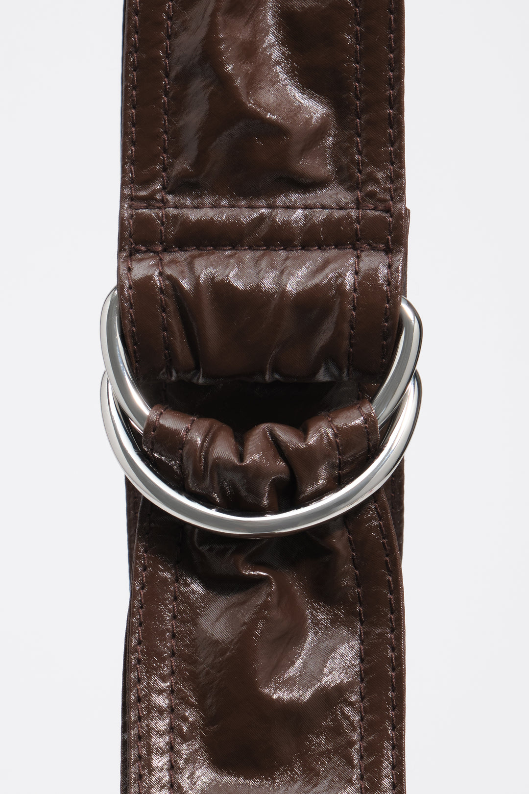Medium shiny chocolate Moon bag