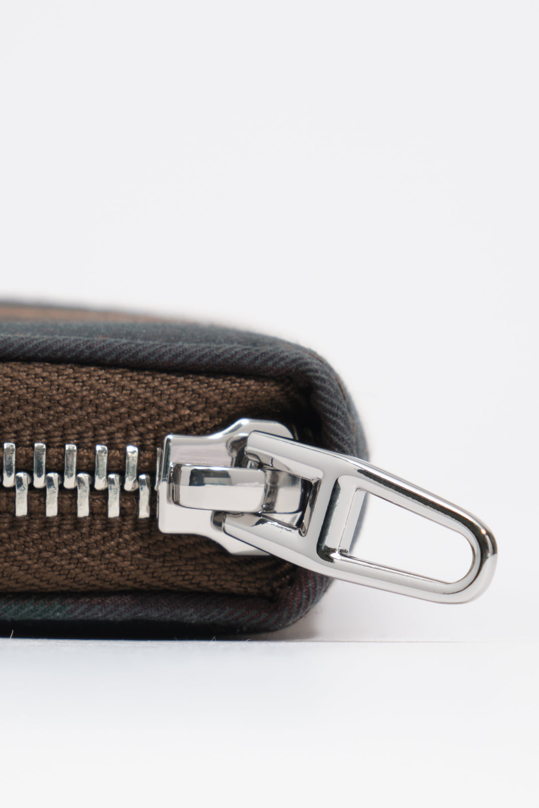 Medium coated chocolate green tartan wallet