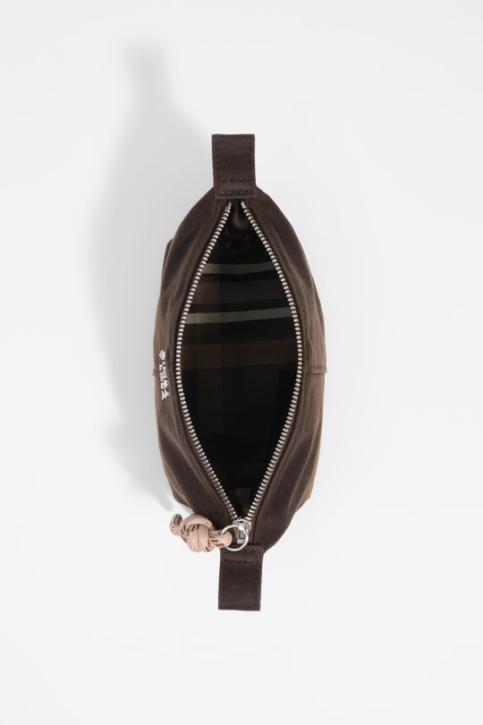Small dark brown coated Trapecio make-up case