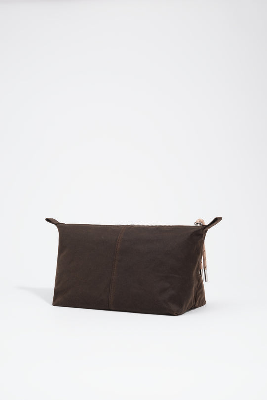 Large dark brown coated make-up case