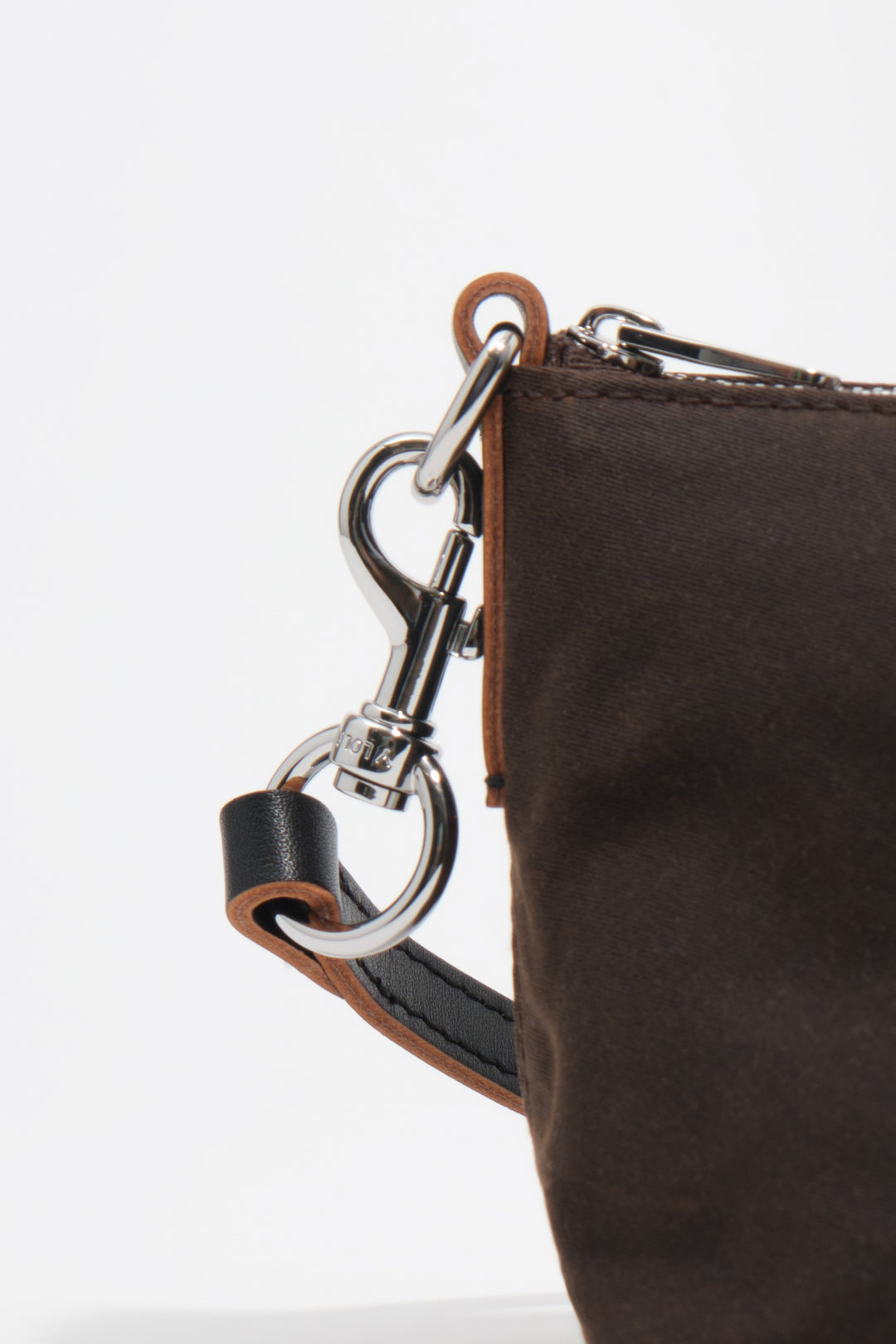 Small dark brown coated crossbody bag
