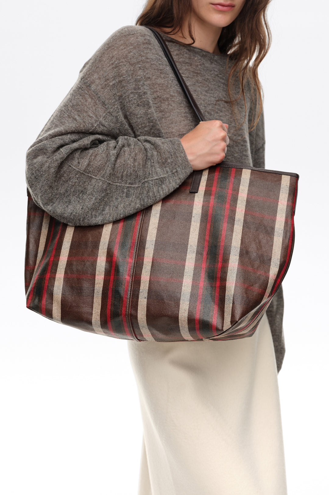 Large oak Tartan shopper bag
