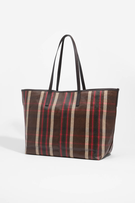 Large oak Tartan shopper bag