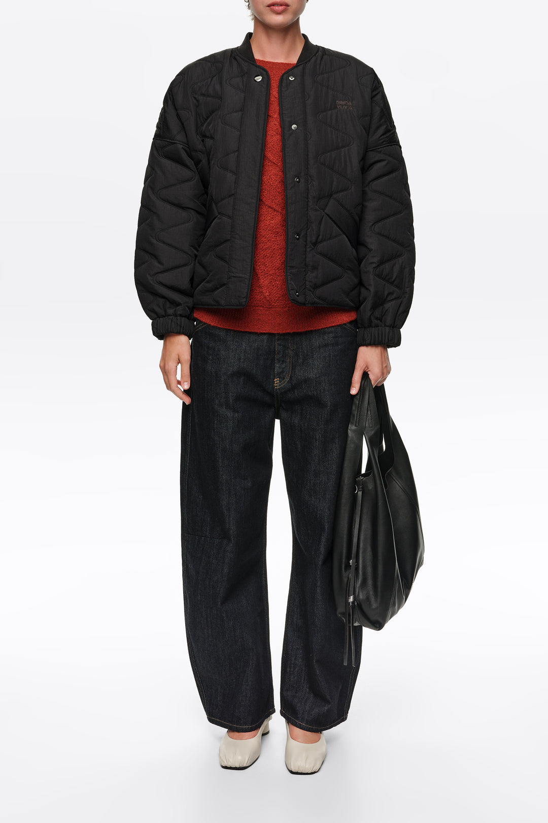 Black padded bomber jacket