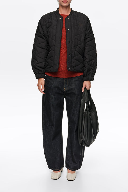 Black padded bomber jacket