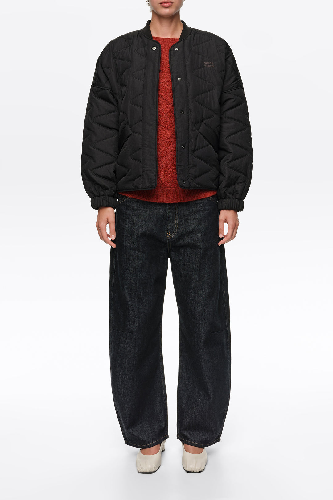 Black padded bomber jacket