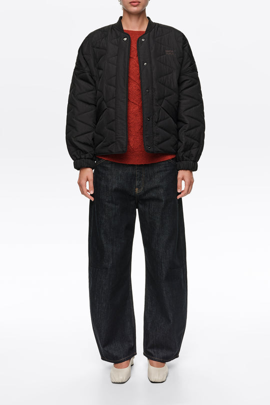 Black padded bomber jacket