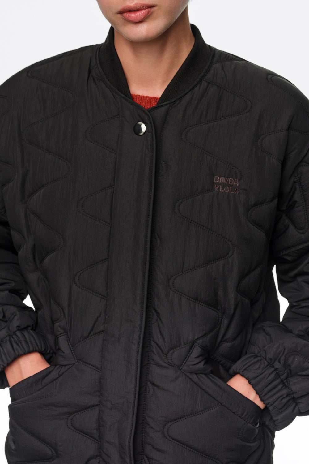 Black padded bomber jacket