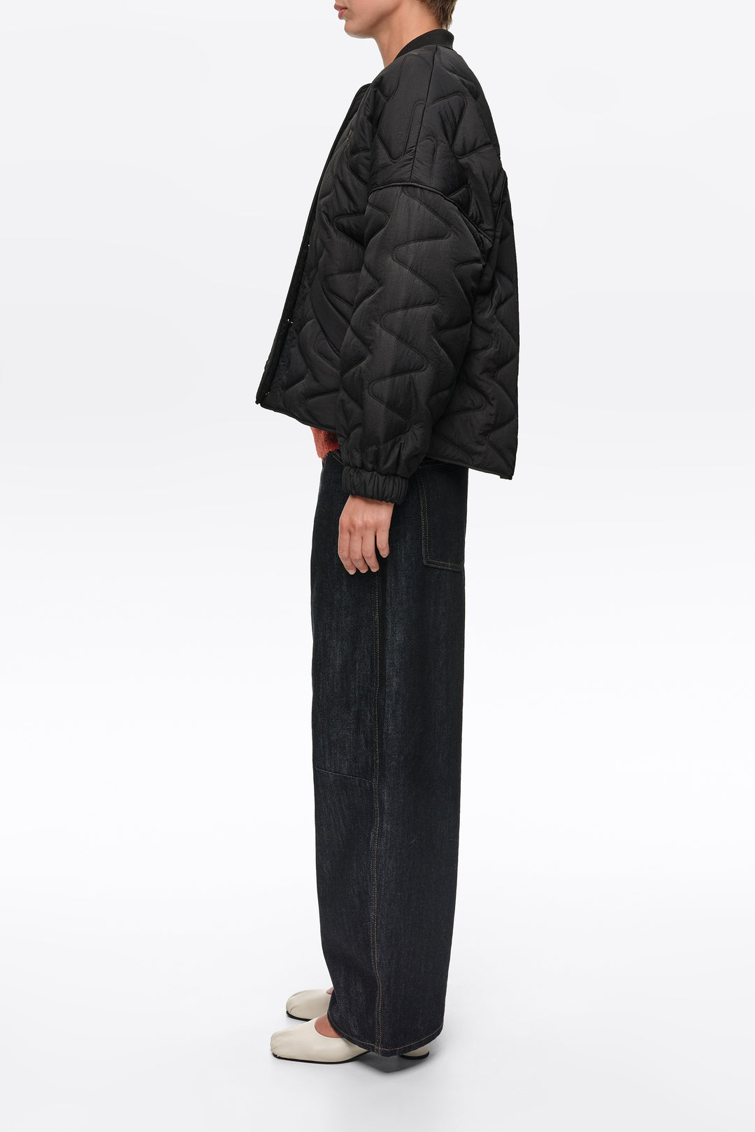 Black padded bomber jacket