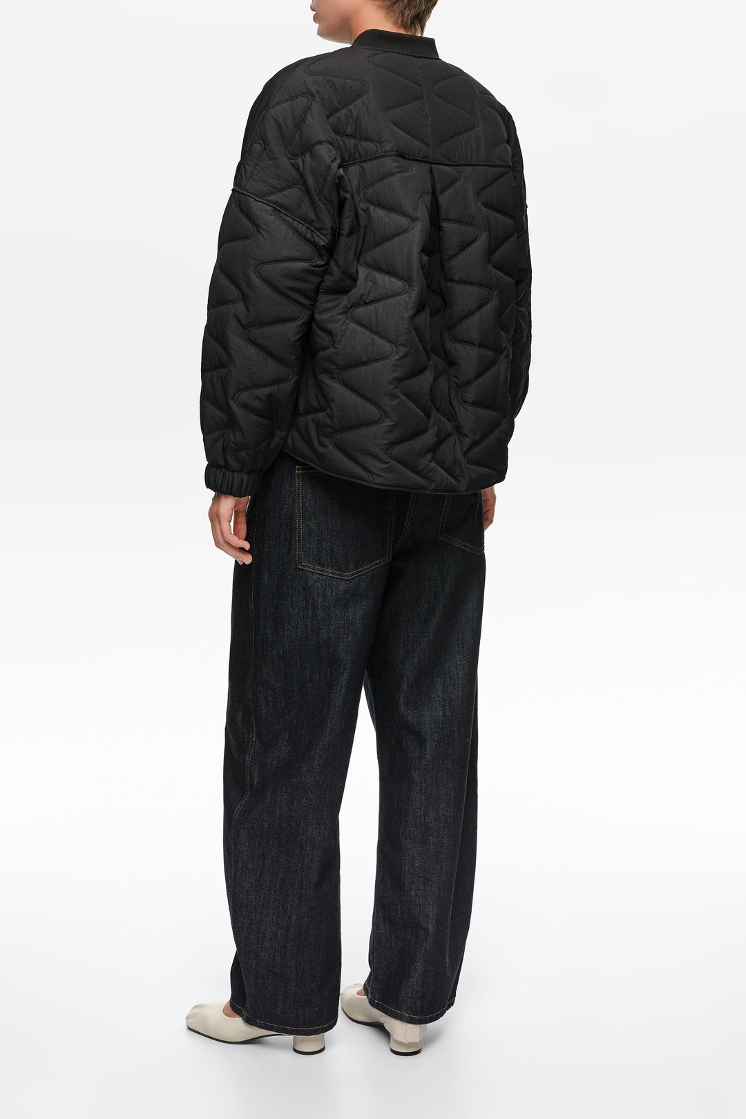 Black padded bomber jacket