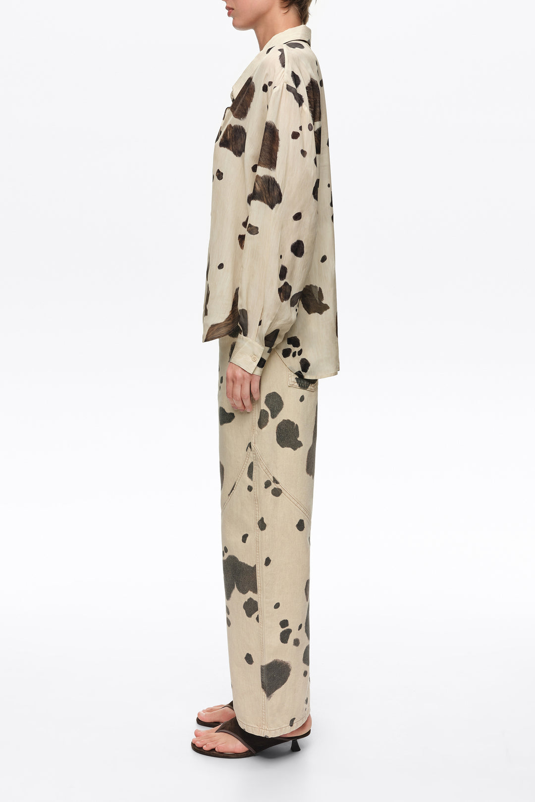 Pony shirt with plunging neckline