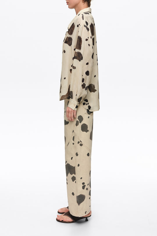 Pony shirt with plunging neckline