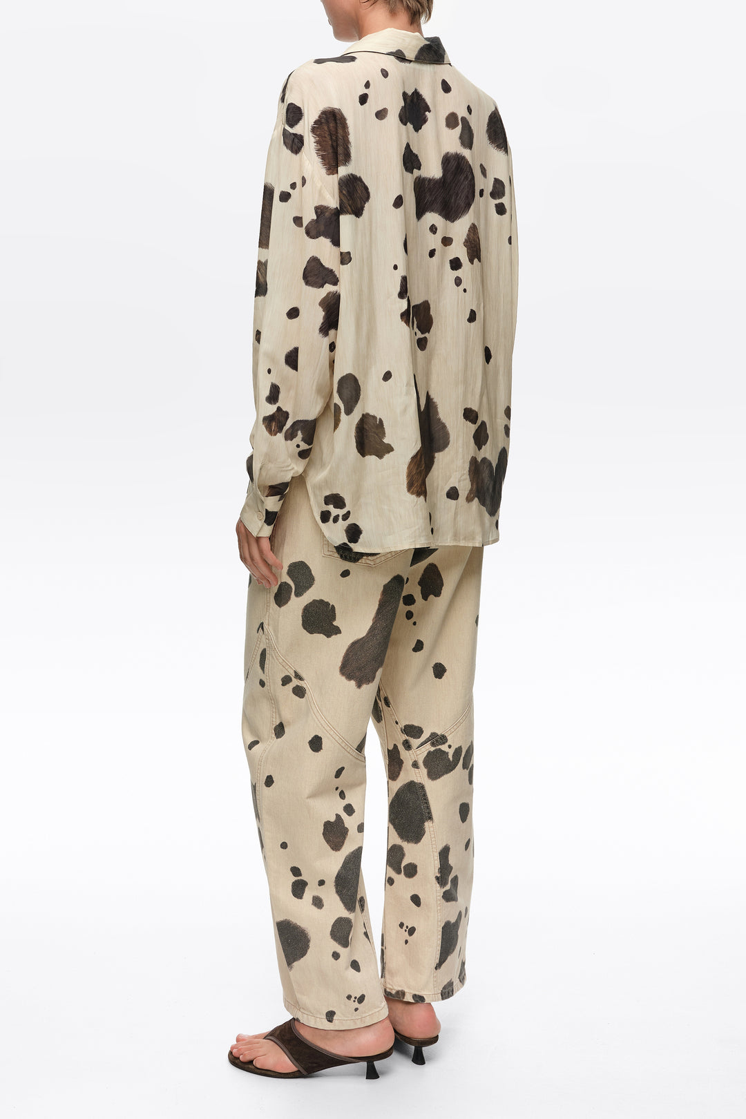 Pony shirt with plunging neckline