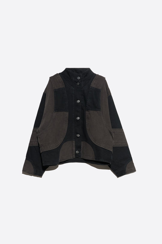 Two-tone denim oversize jacket
