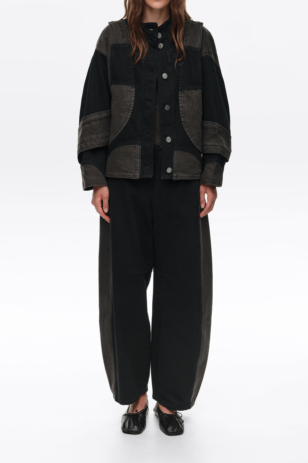 Two-tone denim oversize jacket